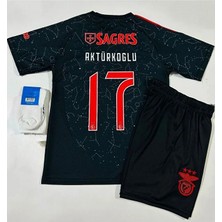 Alaturka Mix Benfica #17 Kerem Aktürkoğlu Deplasman Çocuk Forması 3 Lü Set (Siyah)