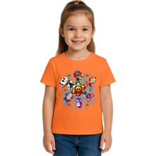 Sedirli Unisex Brawl Stars Baskılı Çocuk Tişört Pamuklu Penye Kumaş
