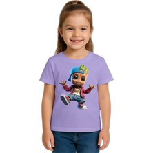 Sedirli Unisex Groot Baskılı Çocuk Tişört Pamuklu Penye Kumaş