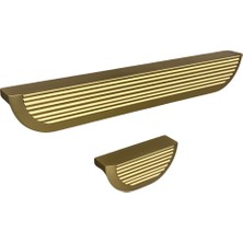 System 9064 Line-Çizgili Kulp Altın Saten Renk Tek Adet 64 mm