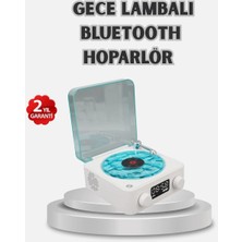 Najmaddin 3-Ü-1 Gece Işığı Bluetooth Hoparlör Dijital Saat Vintage Plak Çalar Tasarımlı