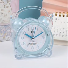 Es Dekor Mavi Minimalist Kristal Alarm Saat Şeffaf Plastik