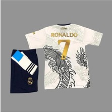Alaturka Mix Cr7 Cristiano Ronaldo Özel Tasarım R Al M Drid Beyaz Dragon Çocuk Forması