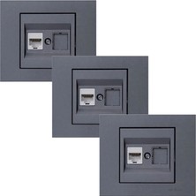 Ovivo Grano Data Prizi Çerçeveli Füme 3 Adet Sıva Altı