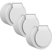 Ovivo Xone Kapaklı Topraklı Priz Beyaz 3 Adet Sıva Üstü