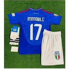 Alaturka Mix Italya Özel Deplasman Mavi #17 Ciro Immobile Çocuk Forması 4'lü Set