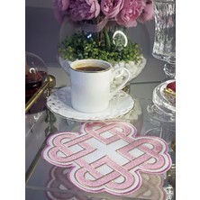 AGBTREND 2li Pembe Sonsuz Aşk Kelt Düğümü Sembol Tasarımlı Modern Kokteyl Kahve Sunum Peçetesi 15CM