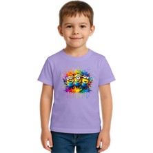 Sedirli Unisex Mınıons Baskılı Çocuk Tişört Pamuklu Penye Kumaş