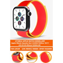  apple watch 3/4/5/6/7/8/9/se (42-44-45-49mm) ve serı10-11 saatlerle uyumlu loop tekstil saat kordonu kayışı loop-42mm-model-11