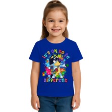 Sedirli Unisex Bluey Baskılı Çocuk Tişört Pamuklu Penye Kumaş