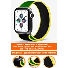  apple watch 3/4/5/6/7/8/9/se (42-44-45-49mm) ve serı10-11 saatlerle uyumlu loop tekstil saat kordonu kayışı loop-42mm-model-4