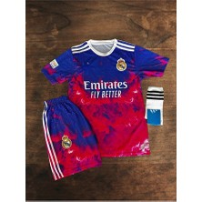 Alaturka Mix Ronaldo Cr7 Kırmızı Dalgalı Desenli Çocuk Forması 3 Lü Set