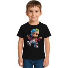 Sedirli Unisex Groot Baskılı Çocuk Tişört Pamuklu Penye Kumaş