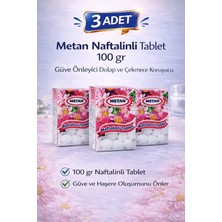 Metan Naftalinli Tablet 100 gr Güve Önleyici Dolap ve Çekmece Koruyucu 3 Adet