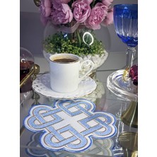 AGBTREND 2li Mavi Sonsuz Aşk Kelt Düğümü Sembol Tasarımlı Modern Kokteyl Kahve Sunum Peçetesi 15CM