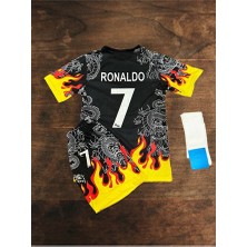 Alaturka Mix Yeni Sezon R./madrid Alevli Desenli Ronaldo Cr/7 Özel Çocuk Forması 3 Lü Set