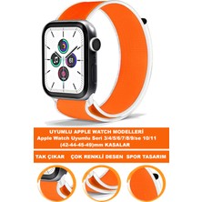  apple watch 3/4/5/6/7/8/9/se (42-44-45-49mm) ve serı10-11 saatlerle uyumlu loop tekstil saat kordonu kayışı loop-42mm-model-5