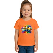 Sedirli Unisex Mınıons Baskılı Çocuk Tişört Pamuklu Penye Kumaş