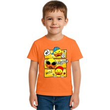 Sedirli Unisex Ördek Duck Baskılı Çocuk Tişört Pamuklu Penye Kumaş