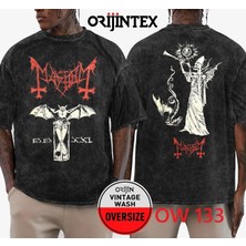 Mayhem Yıkamalı Over Size Tişört L