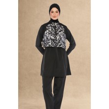 inStyle 4 Parçalı Tek Cepli Siyah Kapalı Mayo 6202A