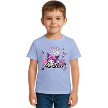 Sedirli Unisex Kuromi Baskılı Çocuk Tişört Pamuklu Penye Kumaş