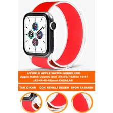  apple watch 3/4/5/6/7/8/9/se (42-44-45-49mm) ve serı10-11 saatlerle uyumlu loop tekstil saat kordonu kayışı loop-42mm-model-1
