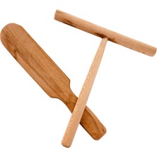 SMH Ahşap Krep Yayma Aparatı-Krep Spatulası Seti