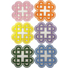 AGBTREND 6 Lı Set Karışık Renkte Sonsuz Aşk Kelt Düğümü Sembol Tasarımlı Modern Kokteyl Kahve Sunum Peçetesi 15CM