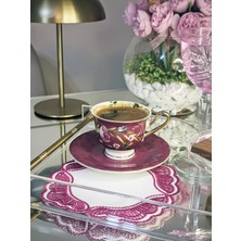 AGBTREND Majestik Magenta Dalgalı Nakış Peçete – 2'li Set 15X15CM Premium Kokteyl Sunum Peçetesi