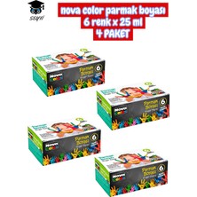 Nova Color Parmak Boyası 6 Renk x 25 ml 4 Paket
