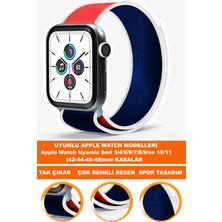  apple watch 3/4/5/6/7/8/9/se (42-44-45-49mm) ve serı10-11 saatlerle uyumlu loop tekstil saat kordonu kayışı loop-42mm-model-12