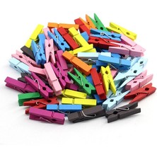 Vice Avm 100 Lü Renkli Ahşap Mandal 2.5 Cm 12 Li Paket 1200 Adet TG-V 0054