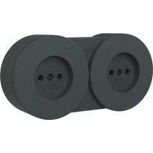 Ovivo Xone Ikili Topraklı Priz Siyah Sıva Üstü