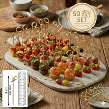 Toyfest 50’li Pkt 9 cm Dekoratif Yuvarlak Bambu Kürdan - Kokteyl Kürdanı Parti Sunum Kürdan Seti