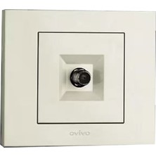 Ovivo Grano Uydu Prizi F Tip Sonlu Çerçeveli Beyaz 3 Adet Sıva Altı