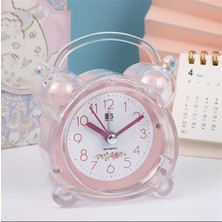 Es Dekor 【pembe】 Minimalist Kristal Alarm Saat Şeffaf Plastik