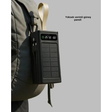 Güneş Enerjili Powerbank Dijital Göstergeli Taşınabilir Güç Kaynağı