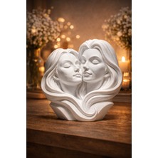 3D Boyuthane Anne Kız Dekoratif Heykel