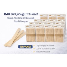 Ima Dil Çubuğu 50 Adet Ahşap Abeslang Steril Olmayan Tahta Dil Basacağı 10 Paket
