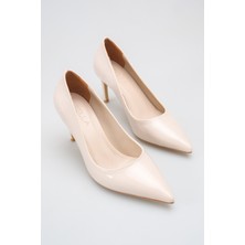 Rella Ten Rugan Sivri Burun Stiletto Topuklu Şık Klasik Kadın Ayakkabı