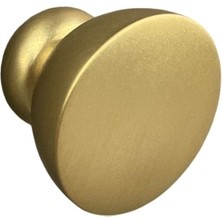 System 1958 Tek Delikli Düğme Kulp Altın Saten Renk Çap 32 mm