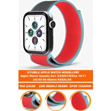  apple watch 3/4/5/6/7/8/9/se (42-44-45-49mm) ve serı10-11 saatlerle uyumlu loop tekstil saat kordonu kayışı loop-42mm-model-14
