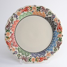 CERAMOTİF 26 cm Renkli Kabartma Kaligrafi Tabağı - KC307