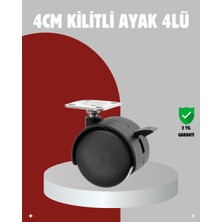 tp Mobilya Için Kilitli 4 cm Tekerlek Ayak Seti - Lisinya