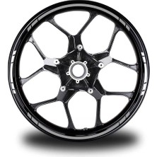 Yazısız Uzun Kısa Kesikli Çift Renk 16'lı Jant Sticker Modeli