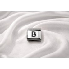 Hsc Bilişim Nomination Uyumlu B Harfi Charm – Çelik Harfli Bileklik Aksesuarı , Kişiye Özel Modüler Takı