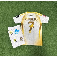 Alaturka Mix R.madridd 2024-25 Yeni Sezon White-Gold Ronaldo 7// Çocuk Forması 4'lü (Armalı)