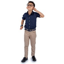 Sy Store Erkek Çocuk Gömlek Pantolon Kemerli Klasik Şık Kombin Takım