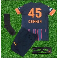 Alaturka Mix Galatâsarây/.vitor-Osimhênn-45 Siyah Alternatif Yeni Sezon Futbol Çocuk Forması Maske Hediye